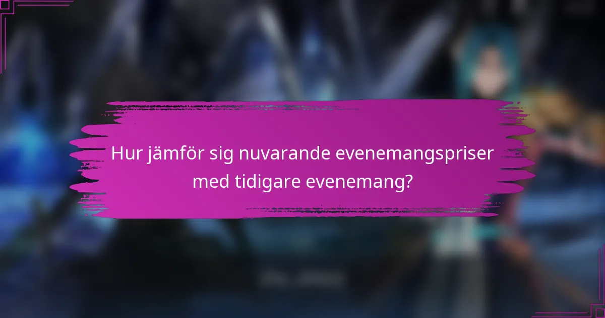 Hur jämför sig nuvarande evenemangspriser med tidigare evenemang?