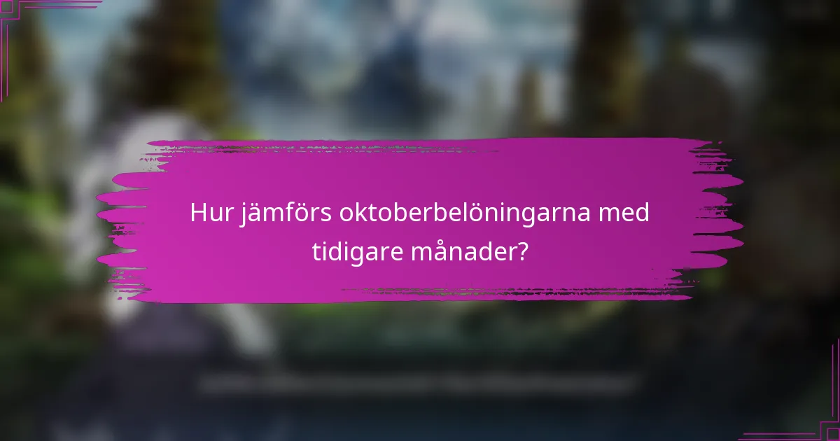 Hur jämförs oktoberbelöningarna med tidigare månader?