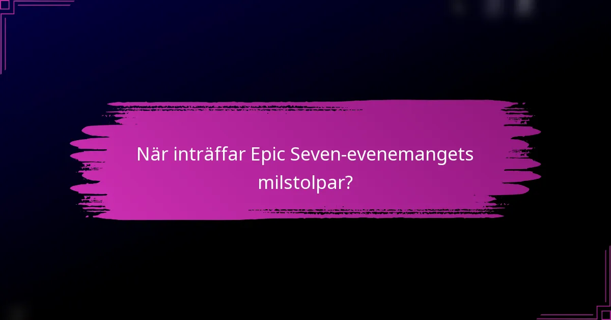 När inträffar Epic Seven-evenemangets milstolpar?